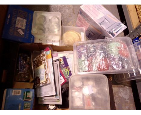 Shelf of assorted crafting materials and accessories. Not available for in-house P&amp;P 