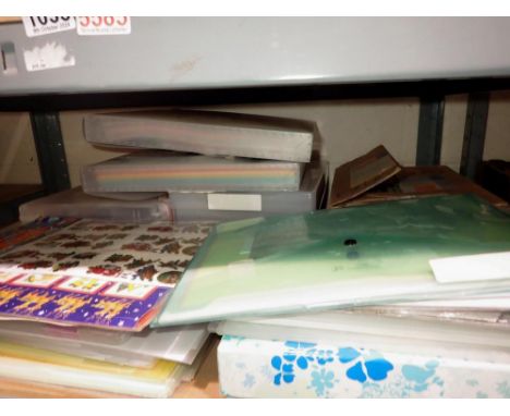 Shelf of assorted crafting materials and accessories. Not available for in-house P&amp;P 