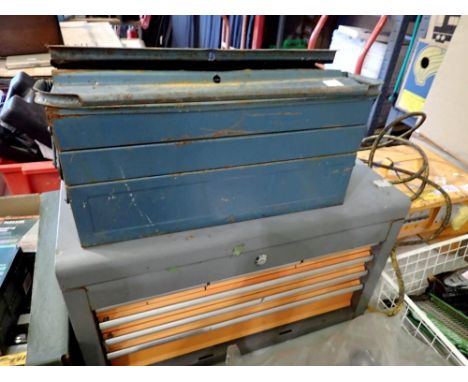 Two metal tool boxes, one is cantilever. Not available for in-house P&amp;P
