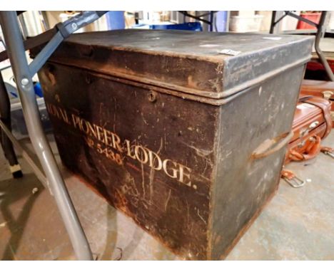 Black steel trunk, H: 46 cm x W: 67 cm. Not available for in-house P&amp;P