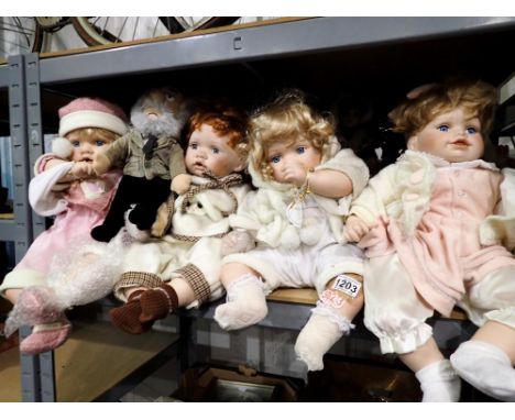 Shelf of mixed toys and dolls. Not available for in-house P&amp;P 