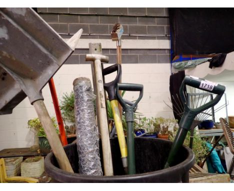 Bin of garden and other tools (bin not included). Not available for in-house P&amp;P 
