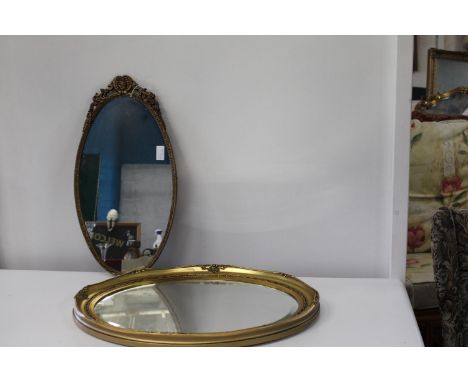 Two vintage gilt framed mirrors59x49cm & 46x29cmCollection Only 