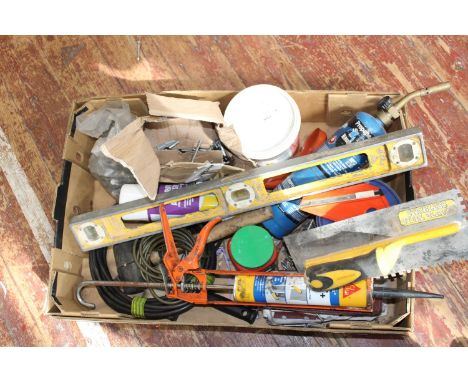 A box of assorted tools etc 