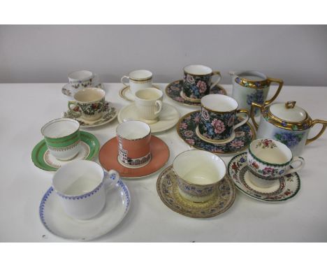 A selection of assorted bone China tea cups & saucers,Copeland Spode, Wedgewood, Royal Worcester etc 