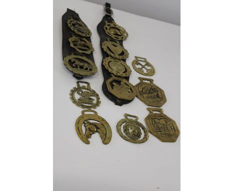 A selection of vintage horse brasses 