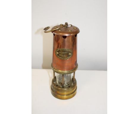 A lamp &amp; limelight brass &amp; copper miners lamp 