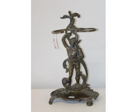 A good quality cast brass stick stand 58cm tall 