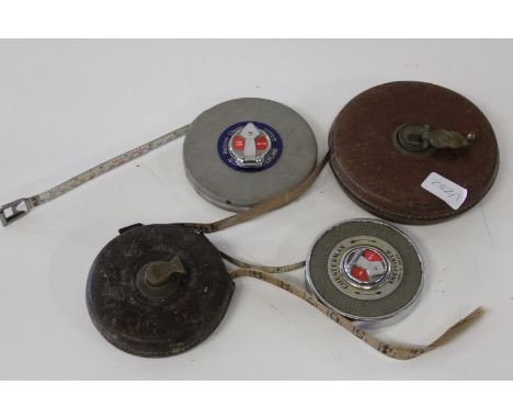 Four vintage assorted measuring tapes - Chesterman, Dean Bedington, Rabone Chesterman 