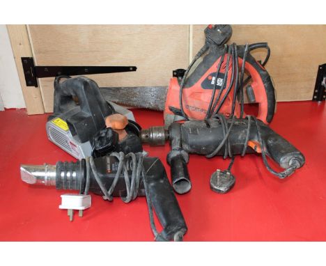 A box of four assorted power tools 