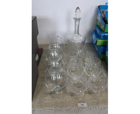 A selection of cut glass &amp; decanter 