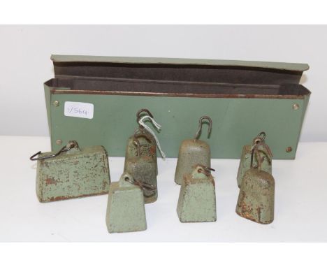 A box set of vintage weights 