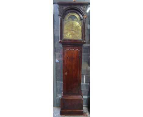 Matthew Fuler, Bedminster, an 18th century 8-day mahogany and stained pine longcase clock, the movement with arched brass dia