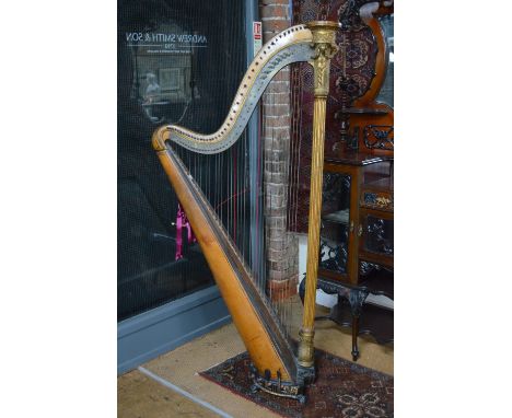 Sebastian Erard, Patent harp no 521 at No.18 Great Marlborough St., London, c.1801, gilt and satinwood, the single action sev