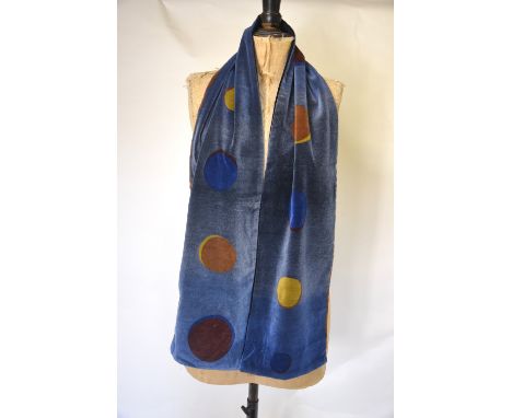 Georgina Von Ertzdorf  (born 1 January 1955) (RDI) British textile designer - Scarves - Shaded blue velvet scarf printed with