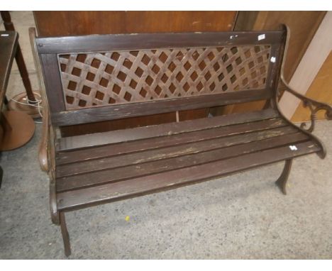 garden bench with cast ends