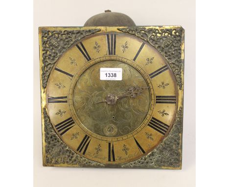 18th Century clock movement, the 10in brass dial inscribed Thomas Beall, Mayfield with a thirty hour movement striking on a b