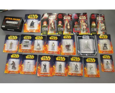 Master Replicas, ' Star Wars ', .45 scale ' Darth Sidious ' boxed lightsaber, together with various ' Star Wars ' blister pac