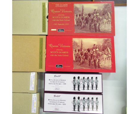 Britains Modern Limited Edition boxed set ' Scots Guards ', ' Colour Party in State Dress 1899 ', No.1000, another ' First Ba