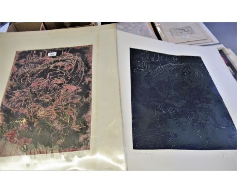 Drusilla Harvey, two artist signed Limited Edition lithographs, abstract portrait studies together with two artist signed lit