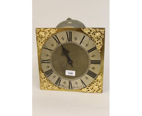 18th Century longcase clock movement, the 10in brass and silvered dial inscribed John Worsfold Dorking, with a 30 hour moveme