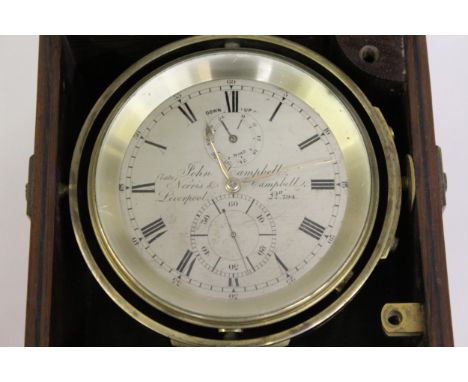19th Century rosewood cased marine chronometer by John Campbell (late Norris & Campbell, Liverpool) No. 794, the silvered dia