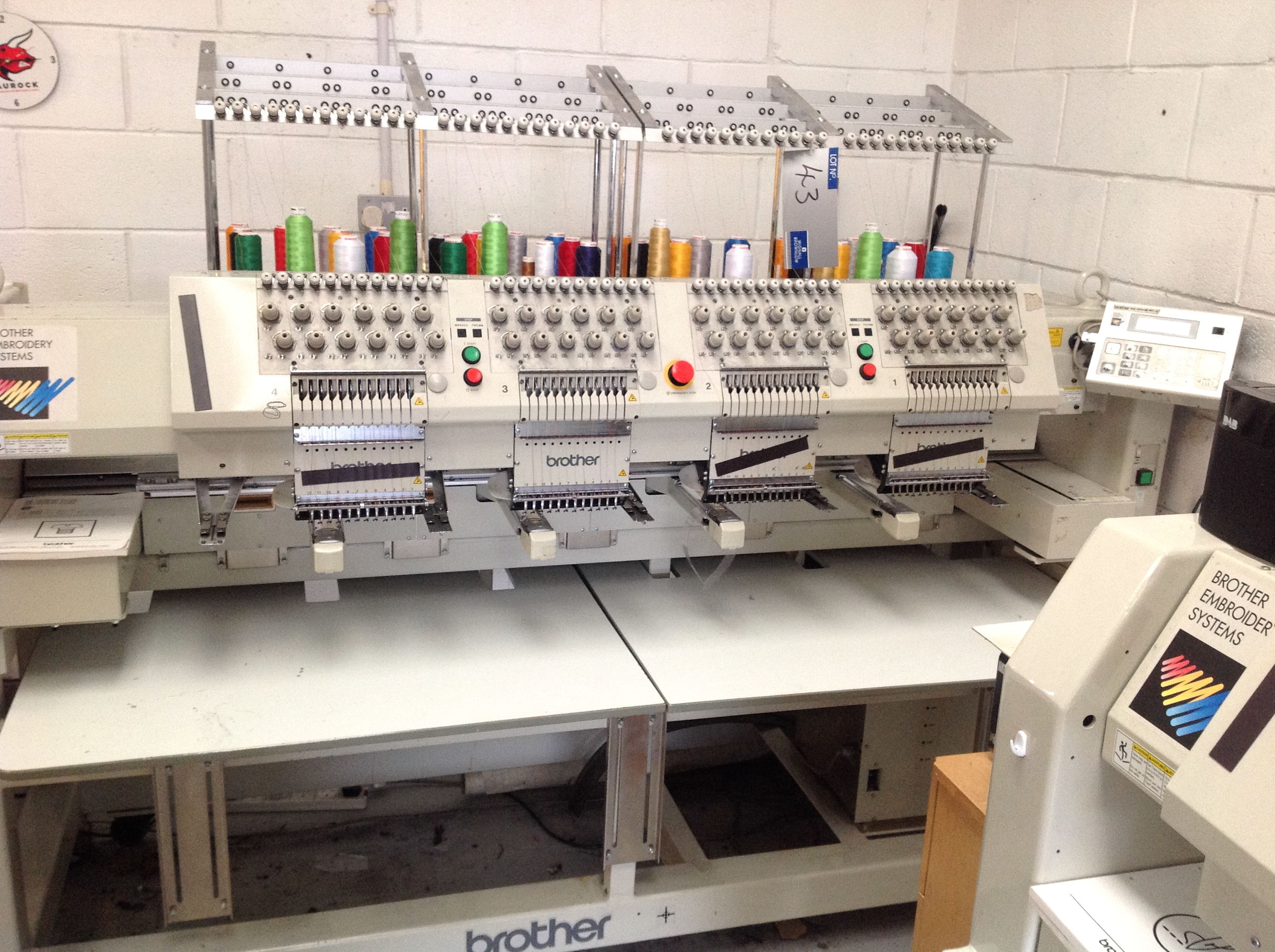 A Brother BE-1204B-BC-SA 4 head Embroidery Machine No.M4SM16893, 12 ...