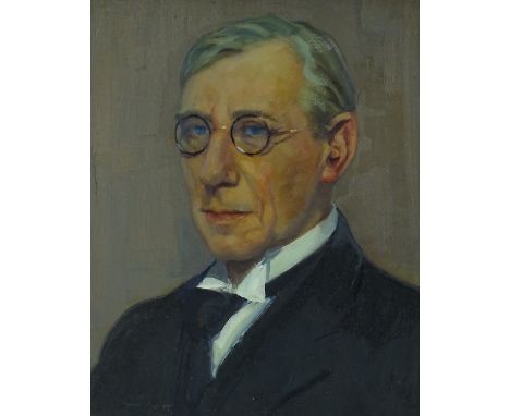 Harry Pearson (1872-1933), oil on canvas, portrait of a man, Studio sale stamp verso, 16" x 13", framed