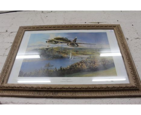 A PRINT of the bridge at Remagn by Robert Taylor together with a further print of a hawker hurricane No. 6 Squadron after Bar