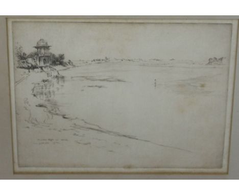 ERNEST STEPHEN LUMSDEN (1883 - 1948) 'The Jumna, Agra', etching, 20cm x 25cm 