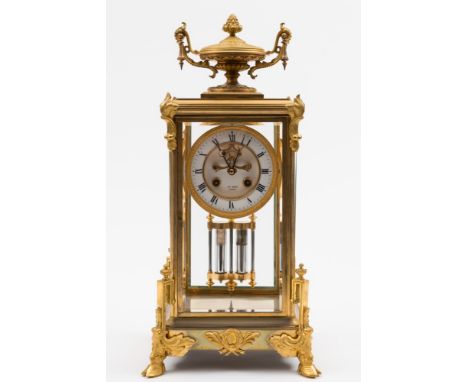 Henry Marc, Paris, a French four-glass mantel clock: the eight-day duration movement striking the hours and half-hours on a b