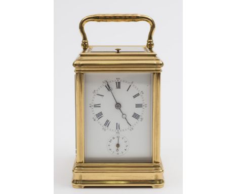 Drocourt of Paris, a petite-sonnerie gorge cased carriage clock: the eight-day duration movement striking the hours on a gong