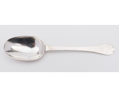 A William III Britannia standard silver trefid spoon, maker John Ladyman, London, 1699: initialled R*B*E, with rat tail decor