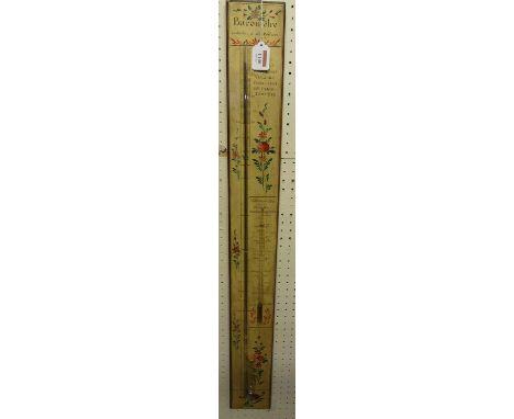 A provincial French painted stick barometer, 96cm