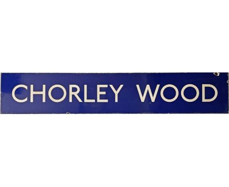 c1930s/40s London Underground enamel PLATFORM SIGN from Chorley Wood, the former Metropolitan Railway station on the line to 