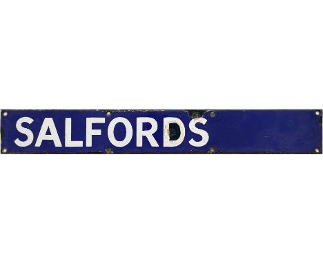 Southern Railway enamel DEPARTURE INDICATOR PLATE 'Salfords', probably from the departures board at either London Bridge or V