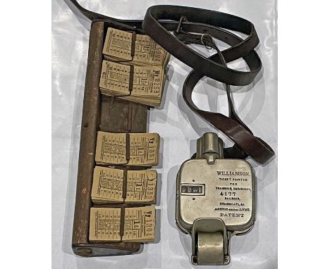 Williamson PUNCH TICKET MACHINE: 'Ticket Printer for Tramways, Omnibuses, Railways, Steamboats etc'. Machine no 4177. Comes w