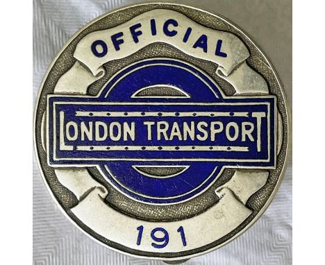 1930s London Transport Central Buses OFFICIALS' PLATE as issued to senior staff when required to be on duty in plain clothes.