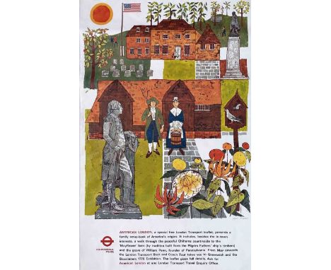 1976 London Transport double-royal POSTER 'American London' by Gaynor Chapman (b.1935). Produced to commemorate the American 