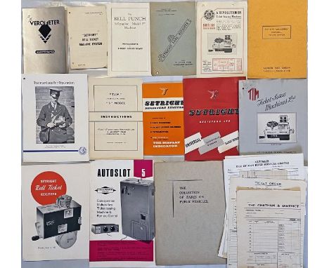 Selection (14) of 1930s onwards TICKET MACHINE BROCHURES &amp; PAMPHLETS including Setright, Bell Punch, Verometer, TIM, Will