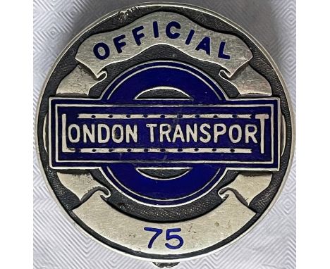 1930s London Transport Central Buses OFFICIALS' PLATE as issued to senior staff when required to be on duty in plain clothes.