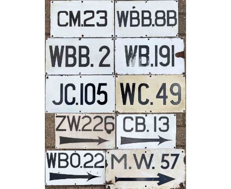 Selection (10) of London Underground and Southern Railway enamel SIGNAL IDENTIFICATION PLATES measuring 12" x 7" (30cm x 18cm