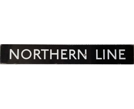 London Underground enamel SIGN 'Northern Line' with the line colour of black as the background. We think this would have been