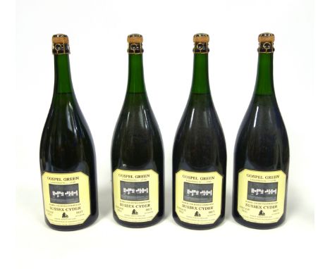 5 bottles of Gospel Green Vintage Brut Sussex Cyder, 1.5L, 8%, Limited Editions 398, 399, 401, 402 and 467 of 500; Somerset R