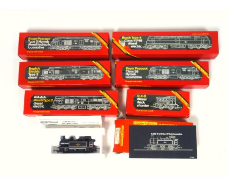 Hornby OO Gauge R.074 Hymek Locomotive, R.758 B.R. Hymek, R.751 B.R. Co-Co, R.357 B.R. A-I-A, R.060 B.R. Brush Type 4, R.052 