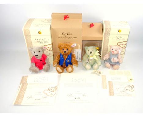 Steiff bears to include: 'Club Event Teddybar 2004' red-brown, 21cm; 'Club Event Teddybar 2006; 'Club Event Teddybar 2005', a