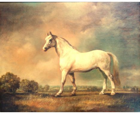 Joy Stanley Ricketts (British, b.1929), "The Old Drum Horse", signed and dated 1974, oil on canvas, 39.5 x 49.5Condition:Vert