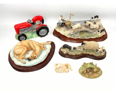 Border Fine Arts group "No Way Through, model B0500, by Ray Ayres, limited edition 414/1500, on a wood base, W.39cm; resting 