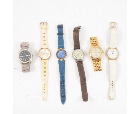 Collection of gentleman's vintage wrist watches, a Tissot Automatic Seastar with silvered baton dial, centre seconds hand and