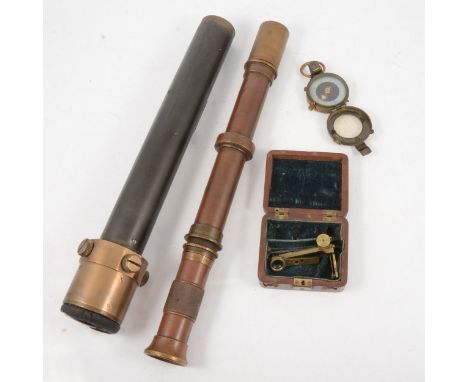 W Watson &amp; Son Ltd WWI gunsight, london 1916, No.7623, sighting Tel. No.4Mark III, 43cm, another brass mounted gun sight,